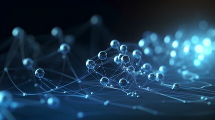 quantum energy physics model of molecules and nuclear energy 3d rendering. generative AI