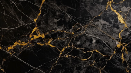black marble with yellow veins