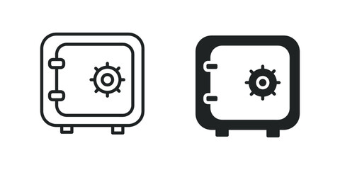 Safe thin line and solid icons. For website marketing design, logo, app, template, ui, etc. Vector illustration.