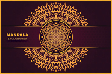 Vector luxury mandala with golden arabesque pattern Arabic east style background design template.