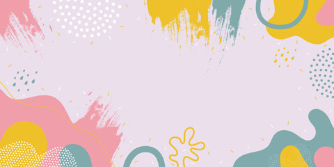 Bright background. Abstract shapes, bright colors. Minimalist pattern background.