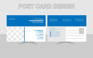 Post Card Template Layout Vector Design