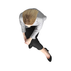 Sitting woman_top view