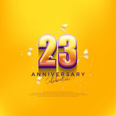 23rd anniversary celebration design. Premium vector editable design. Premium vector background for greeting and celebration.