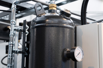 Gas tank with pressure gauge on a gas plant