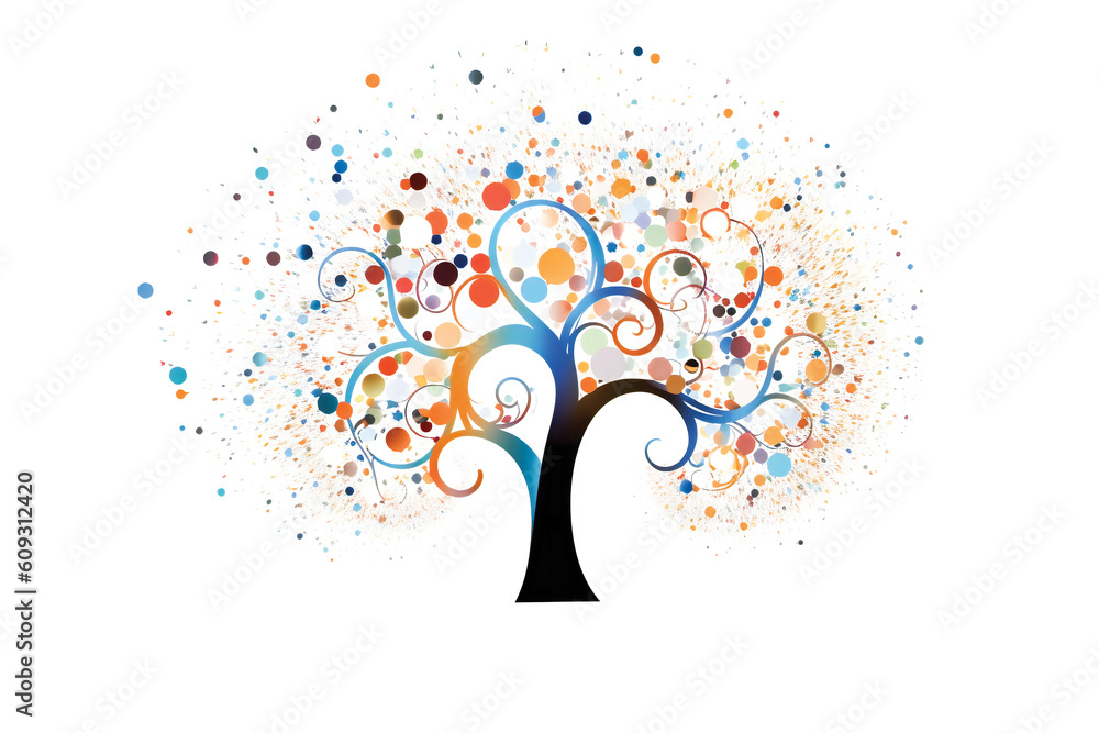 Poster beautiful stylish graphic tree. created with generative ai technology.