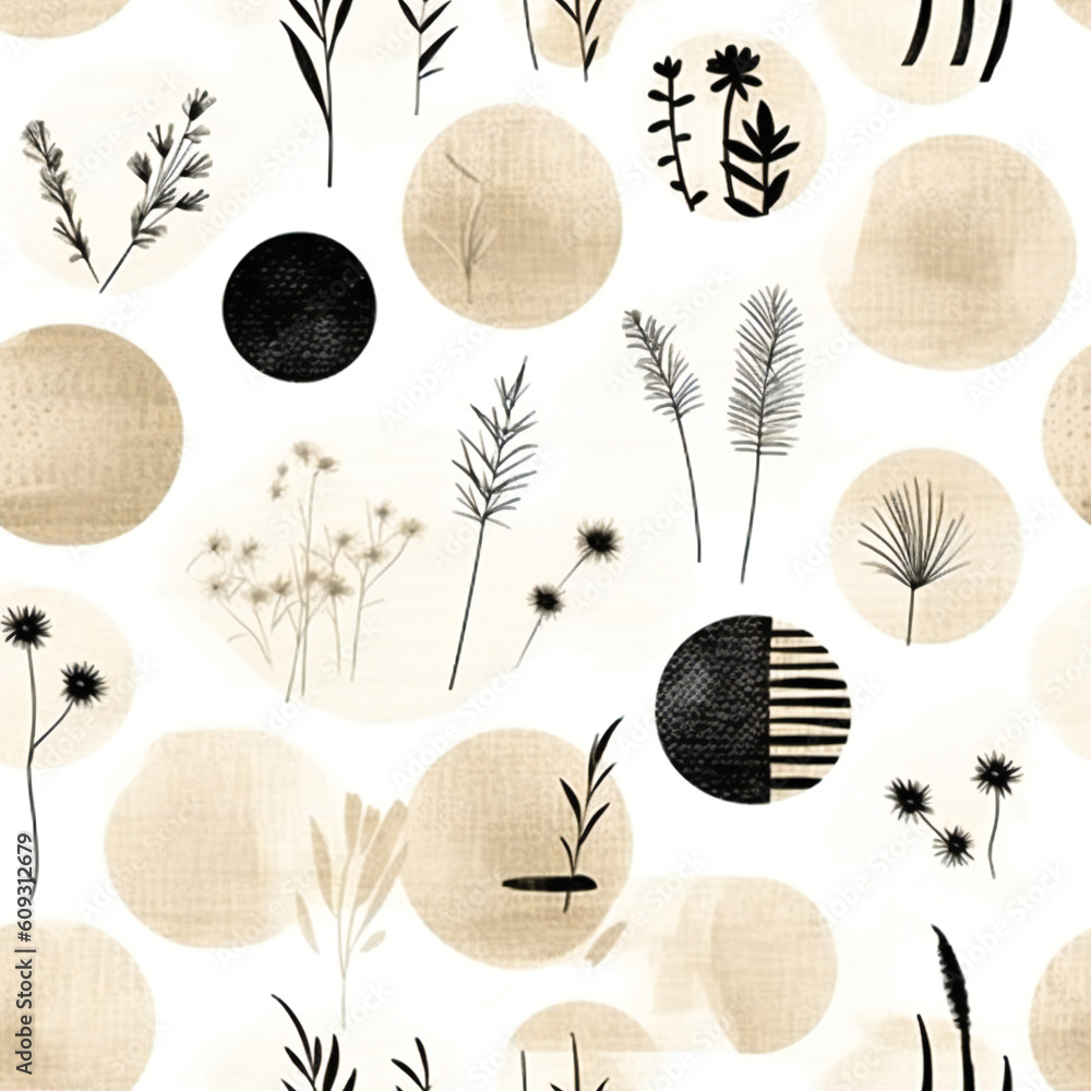 Poster boho elements graphic pattern background. seamless design. created with generative ai technology.