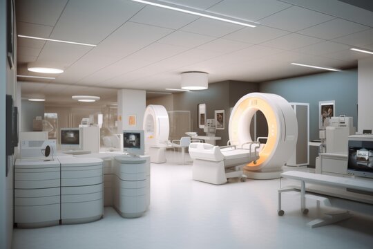 Image showcasing a radiology department with state-of-the-art imaging machines, highlighting the crucial role of radiology in diagnosis and treatment. Generative AI