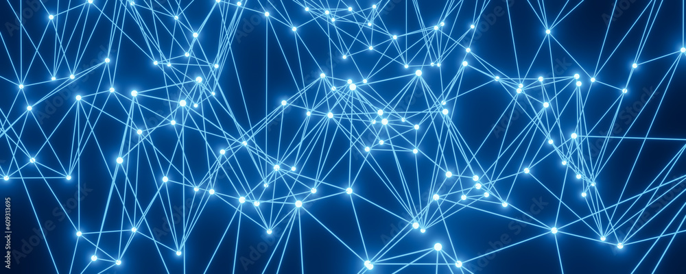 Poster abstract background science technology. abstract digital network connection blue background 3d rende
