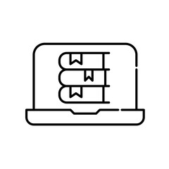 Electronic library for studying. Easy access from laptop. Pixel perfect, editable stroke simple icon