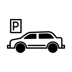 Solid Line Car parking design vector icon design vector line icon svg