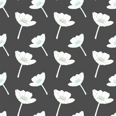 Floral seamless pattern with green poppies. Pattern for textiles, wallpapers, wrapping paper, covers, backgrounds. Floral print
