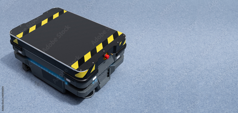 Poster Mobile robot for transporting a box in a warehouse.	