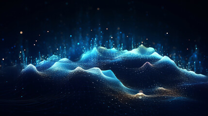 Obraz premium Technology Waves. Futuristic Oscilloscope. Perfect for Wallpaper. Ai Generated