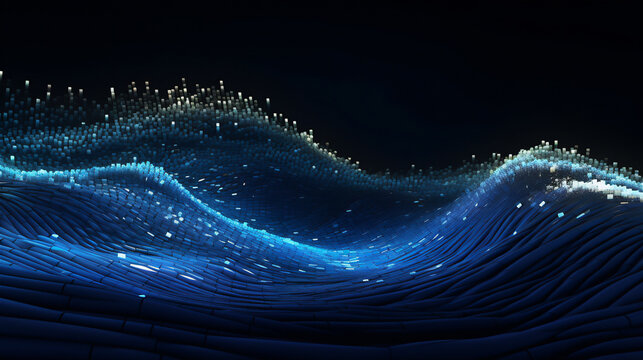 Technology Waves. Futuristic Oscilloscope. Perfect for Wallpaper. Ai Generated