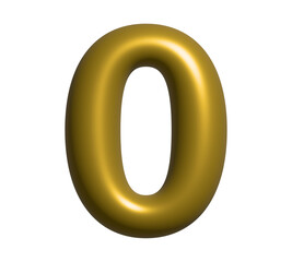 gold Balloon Numbers (Rendering), isolated on a white background