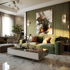 modern living room generative AI