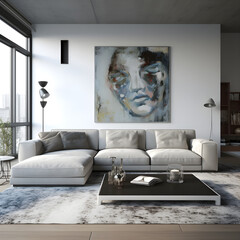 modern living room generative AI