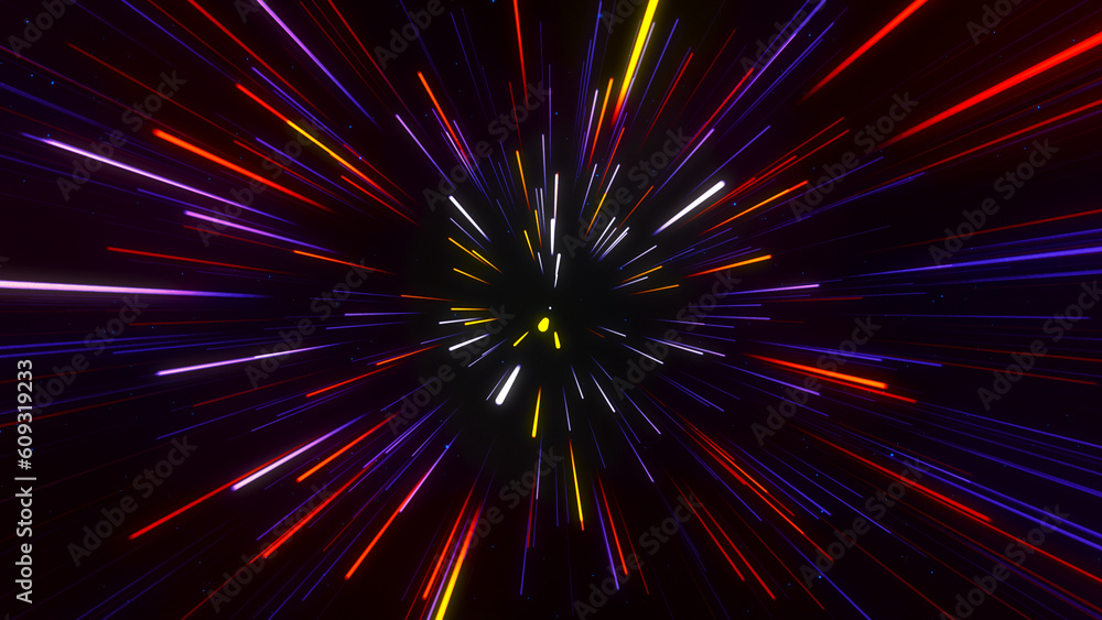 Poster abstract geometric background of radial lines. dataflow tunnel. explosive star. movement effect. bac