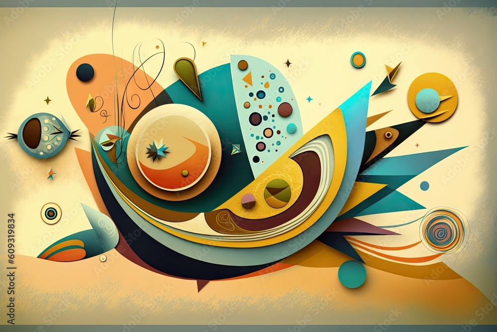 Aufkleber abstract colorful background with circles and other objects, with space for your text