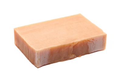 Organic homemade soap bar isolated on white 