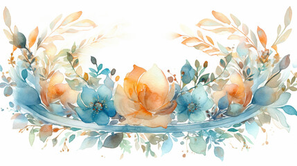 Obraz na płótnie Canvas Watercolor floral wallpaper background in pastel colors. Generative AI