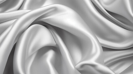 White gray satin texture that is white silver fabric silk panorama background with beautiful soft blur pattern natural. Generative ai.