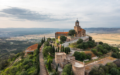 Aerial view of Shavnabada Monastery in Tbilisi