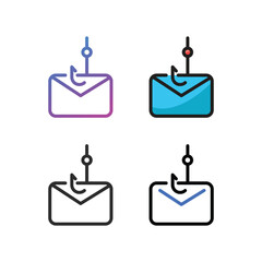 Phishing icon design in four variation color