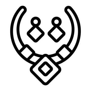 black outline jewelry necklace and earrings clip art preview