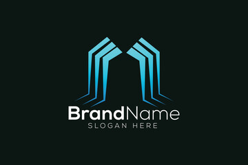 Colorful falls and home logo design template