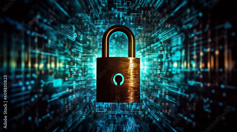 Poster the cyber data protection and technology. technology concept security privacy business background. g
