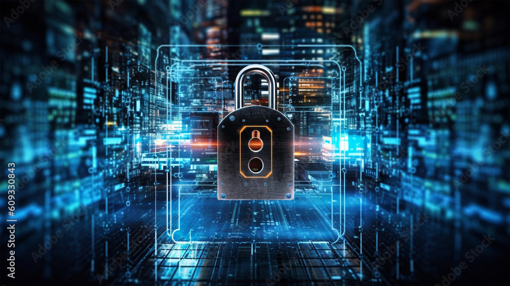 Poster the cyber data protection and technology. technology concept security privacy business background. g