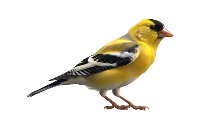 Goldfinch isolated on transparent background created with generative AI technology - obrazy, fototapety, plakaty