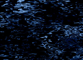 Abstract background Blue liquid wave on dark black background