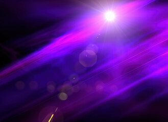 Abstract background purple flare light on dark background