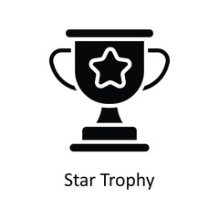 Star Trophy  Vector   solid Icon Design illustration. Digital Marketing  Symbol on White background EPS 10 File