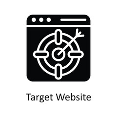 Target Website Vector   solid Icon Design illustration. Digital Marketing  Symbol on White background EPS 10 File