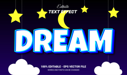 dream editable 3d cartoon text effect