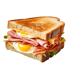 Breakfast sandwich, high resolution without background, suitable for advertising banners, image generated by Ai