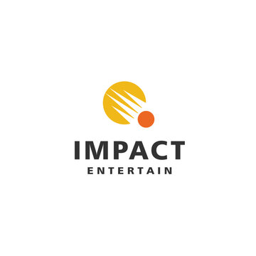astronomy logo vector icon illustration, impact falling meteor with modern concept