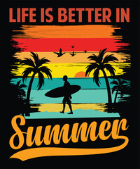 Summer California vacation surf t-shirt design