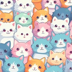 Baby Cats Delight Patterns Generative AI 