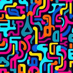 Abstract seamless pattern bright colors Generative AI 