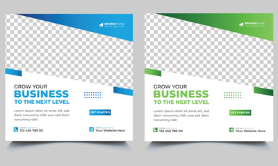 Digital business marketing banner for social media post template