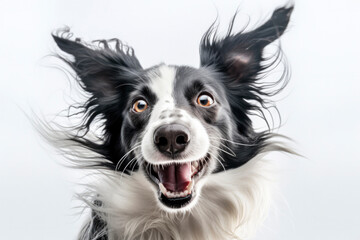 Portrait of happy dog. Generative AI