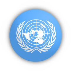Flaga ONZ Przycisk - obrazy, fototapety, plakaty