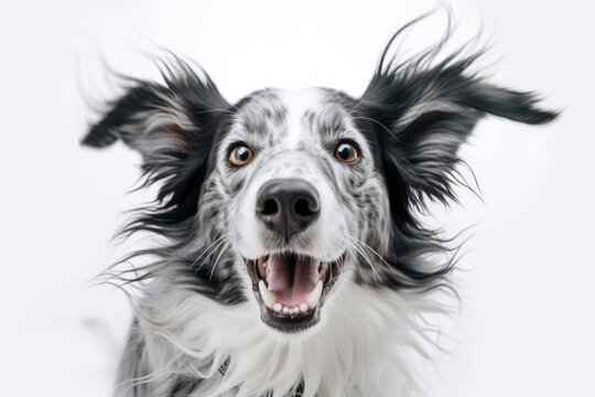 Portrait of happy dog. Generative AI