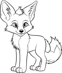 Obraz premium Coyote, colouring book for kids, vector illustration 
