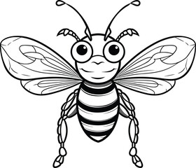 Fototapeta premium Fly, colouring book for kids, vector illustration 
